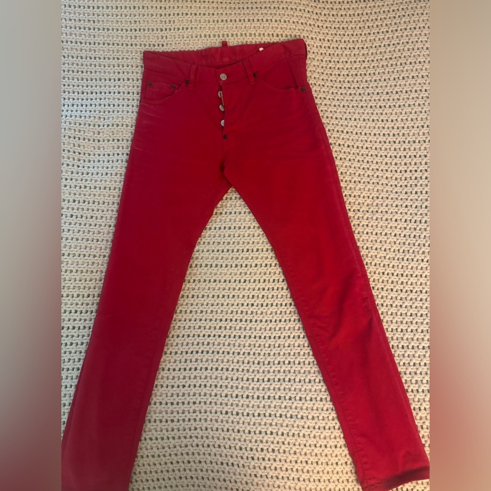 D’squared red slim jeans size 28